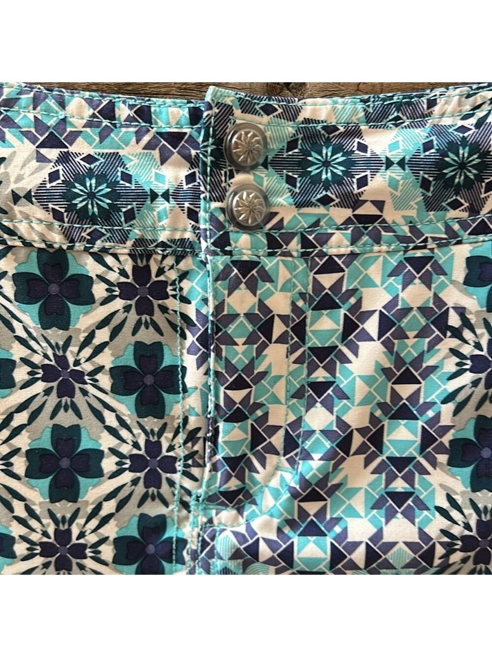 Athleta Blue and White and Purple Mixed Geometric Print Athletic Golf Skort 8 - Picture 2 of 9